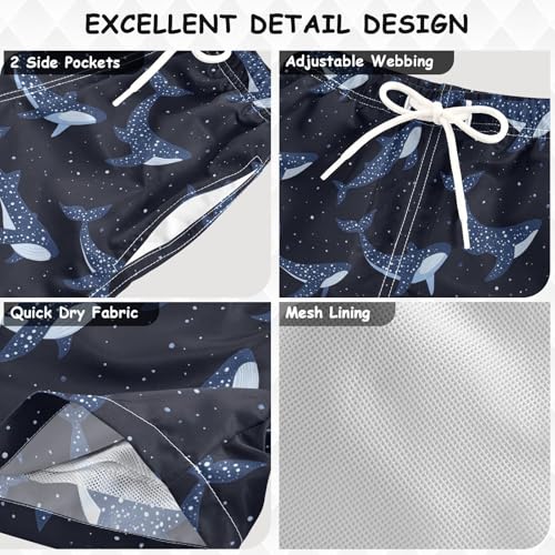 Funny Whale Shark Boys Swim Trunks Devilfish Orca Fishes Toddler Beach Board Shorts Baby Summer Bathing Suit S3