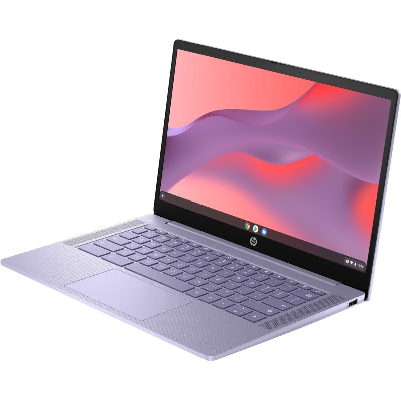 Image of HP Touch 14a Chromebook in Lavender 14in HD Intel Quad Core up to 3.4Ghz 4GB DDR5 128GB Storage WiFi Webcam 4K Grahics Chrome OS Backlit Keyboard Pen (14a-nf - Renewed)
