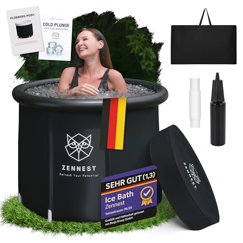 Zennest Eistonne Für Zuhause 90cm – XL Cold Plunge Eisbad Eisbaden Tonne Outdoor Mit...