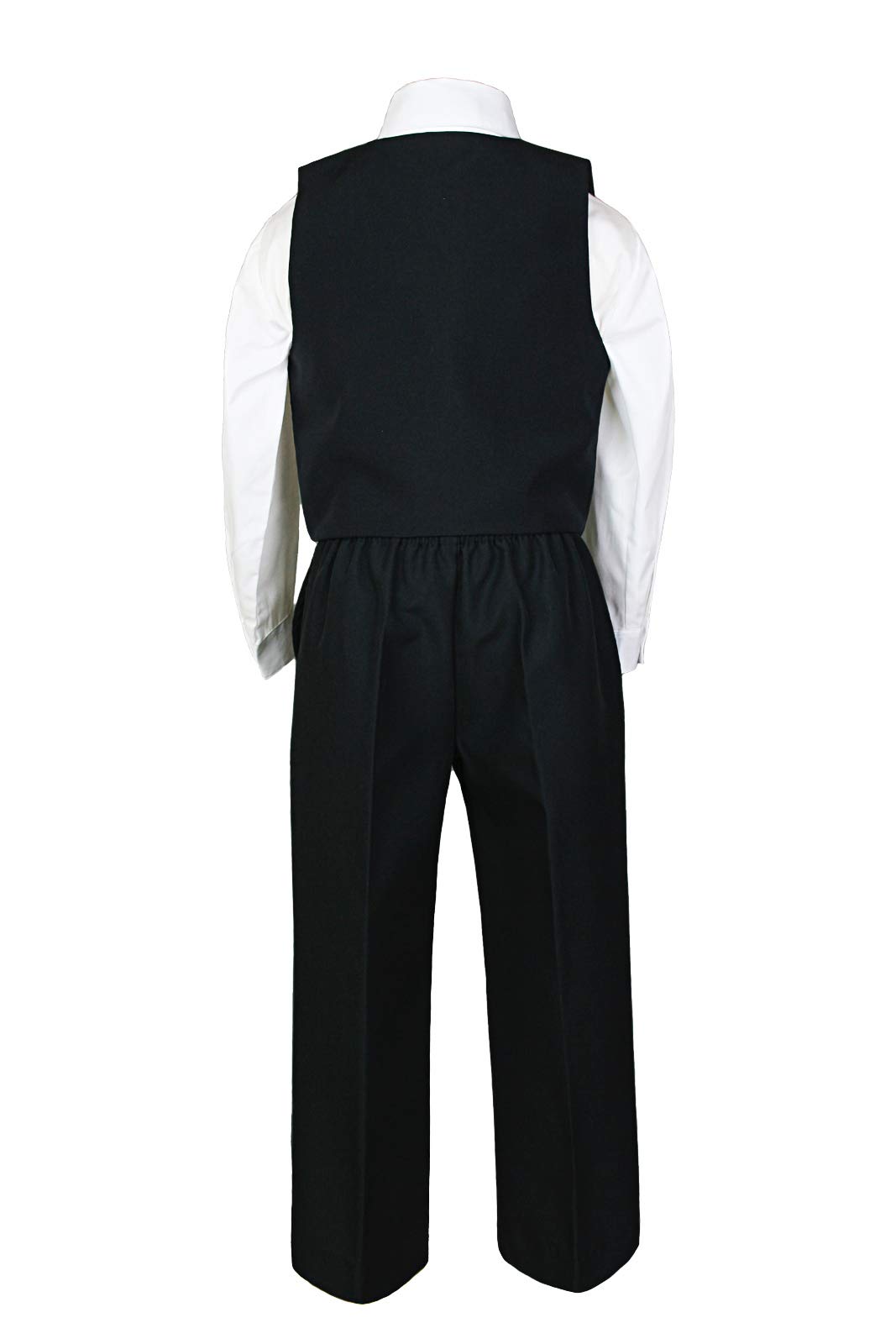 MILLTEX 4pc New Born Baby Toddler Boy Wedding Formal Party Black Suit Vest Set Satin Necktie SM-4T (L (12-18 Months Old), Royal Blue)