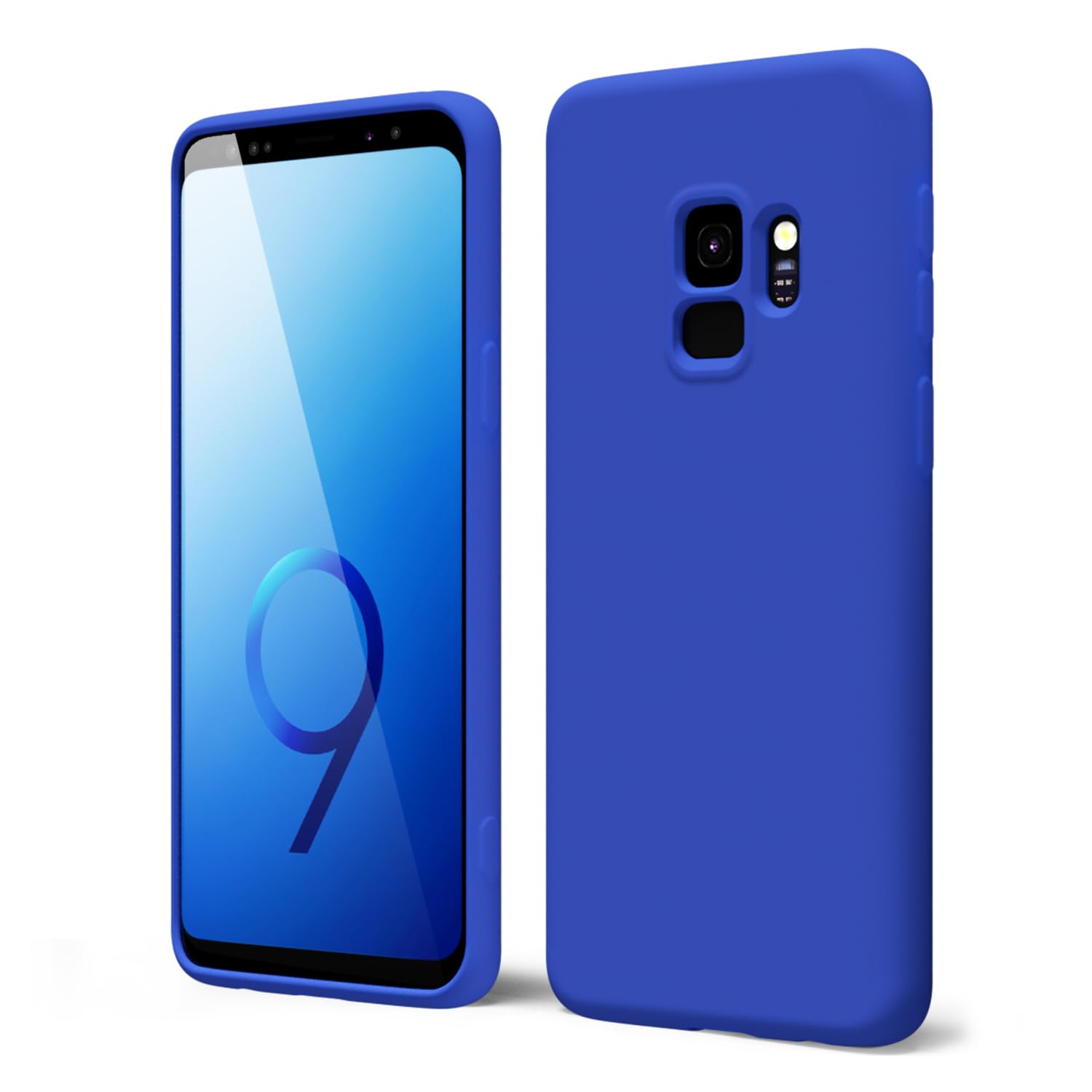 oakxco Designed for Samsung Galaxy S9 Phone Case Liquid Silicone, Cute Thin Slim Soft Rubber TPU Plain Smooth Gel Cover for Women Girl Aesthetic,