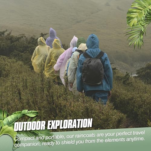 Vivikivi 2 Stück Unisex Regenponcho für Damen Wasserdicht, Wiederverwendbarer Regenschut Regencape mit Ärmel Kapuze Tragbarer Regenmantel für Wandern Reisen Camping Angeln Radfahren (Rosa)