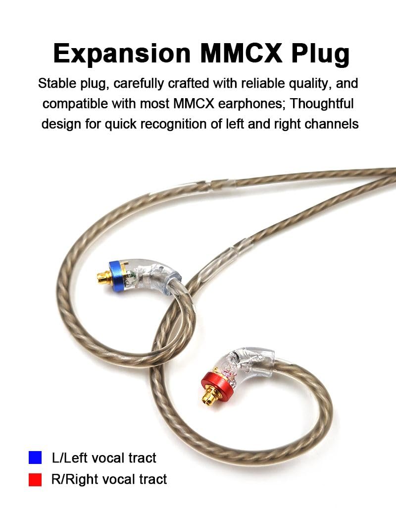 3.5mm to MMCX 6N OCC Upgrade Cable 4ft Compatible with Shure SE215 SE315 S0NY XBA-N1AP N3AP JVC HA-FX850 AKG NW30 N5005 Westone W20 W30 W40 Fii0 Fldue DUNU Macaw Earphones