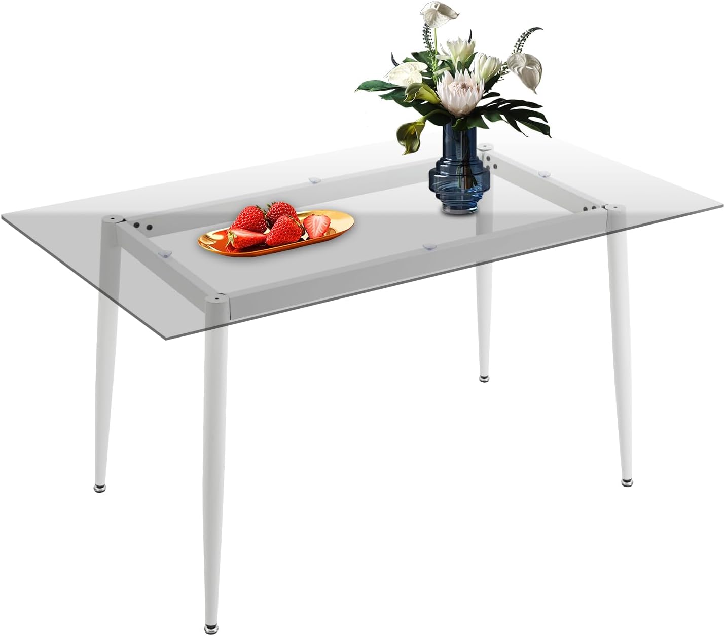 28.35" White DIY Desk Legs Frame, Metal Table Legs with Suction Cups, Desk Base(for Marble, Glass, Wood Tabletop), Furniture Legs Dining Table Legs for Home,Kitchen, Office, Cafe