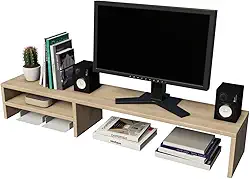 Suporte Para Monitor Elevado Mesa Home Office Setup Gamer Organizador MDP 100cm (Mel)