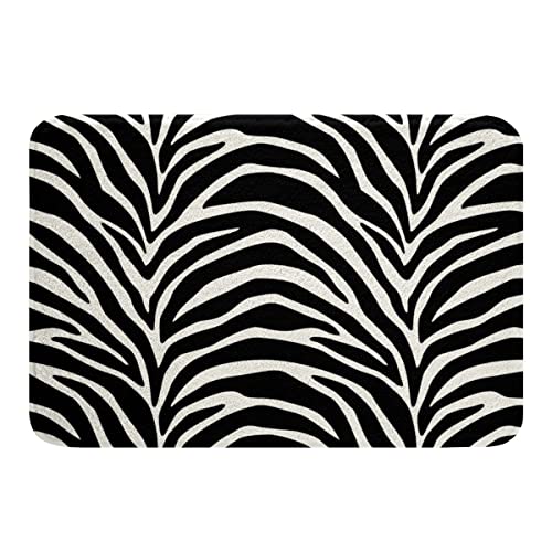 Zebra Streifen Badematte 50x80cm Zebramuster Bedruckter Badteppiche Erwachsene Schwarz-weiß...