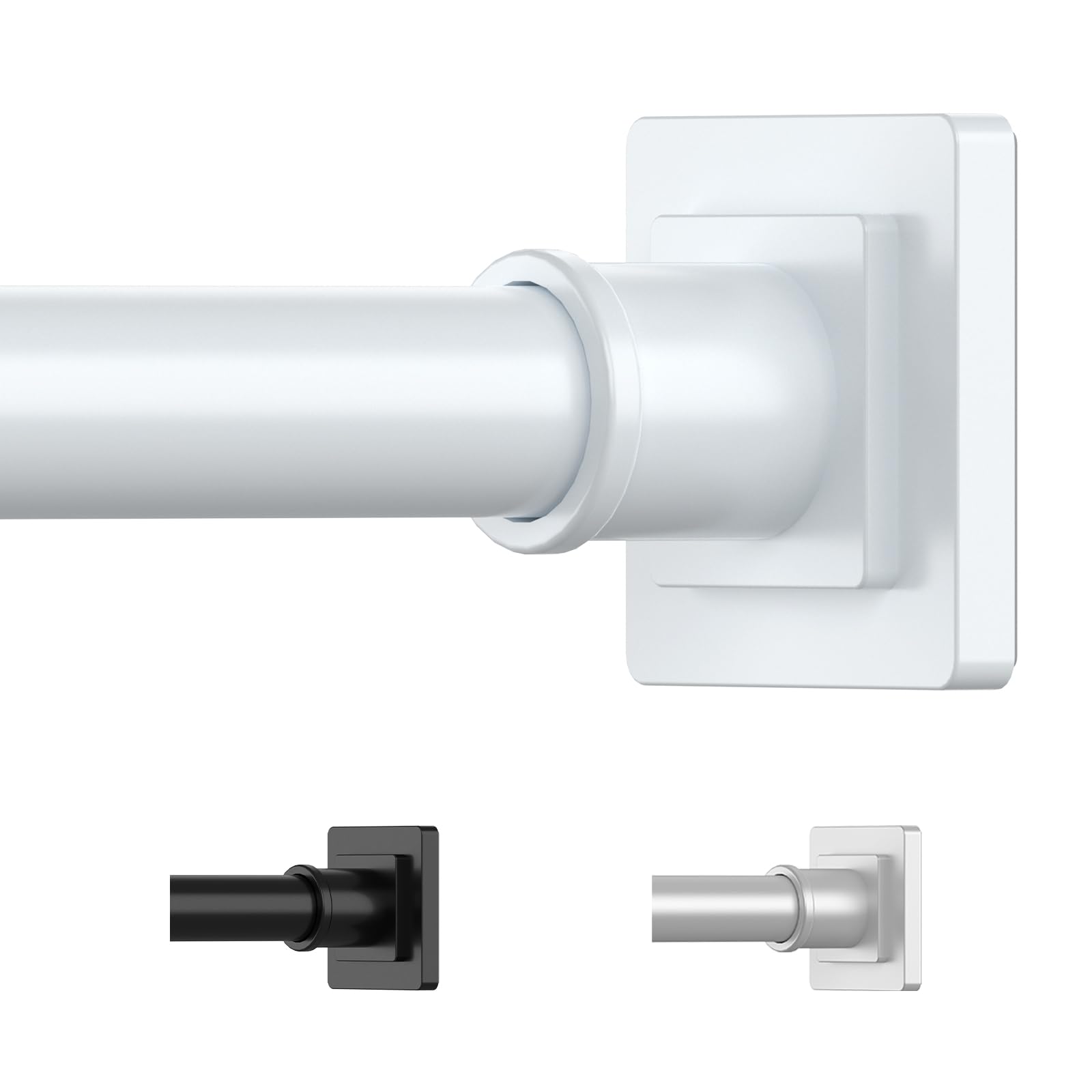 UIOSANRT White Shower Curtain Rod 31-68 Inches Non-Slip - bathroom accessories | Mubboo