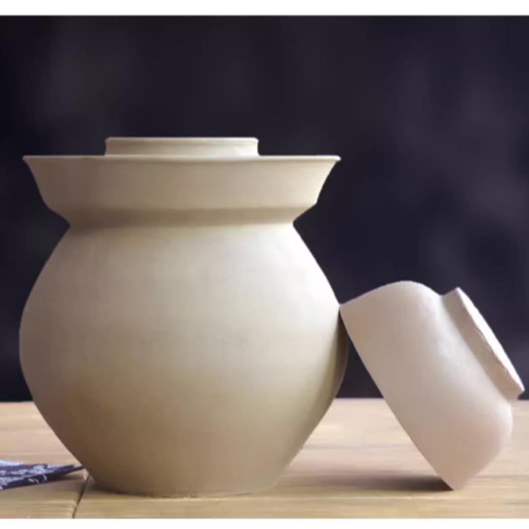 Duży naturalny ceramiczny słoik na marynaty z pokrywkami, chiński porcelanowy słoik do marynowania, ceramiczny garnek fermentacyjny z uszczelką wodną pokrywką śluzy powietrznej, garnek do