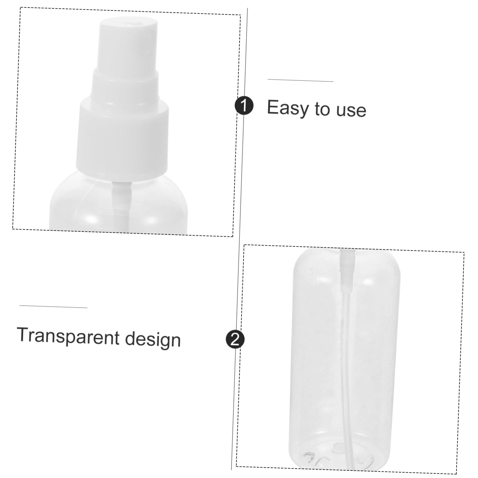 NOLITOY Wiederbefüllbare Reise Sprühflasche 60ml Kunststoff, 100 Stück