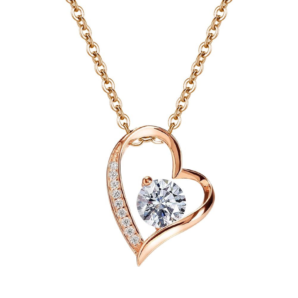 OBABO925 Sterling Silver Pendent Necklace for Women Gifts Jewelry(Rose gold)