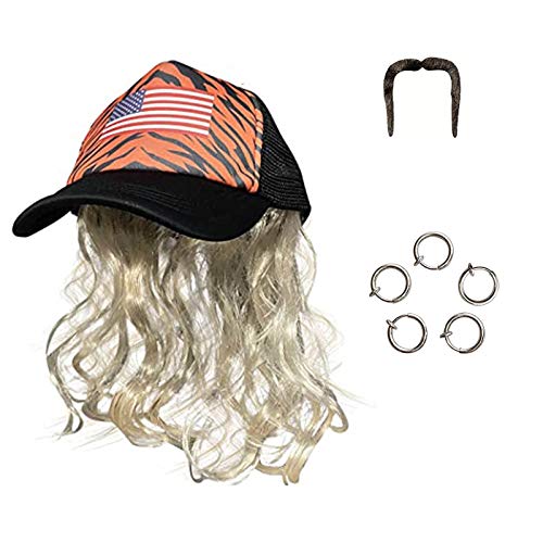 GDJ Halloween Sequin Cosplay Costume hat Wig Male Full Set, Tiger King Costume Set-Joe Exotic Cosplay
