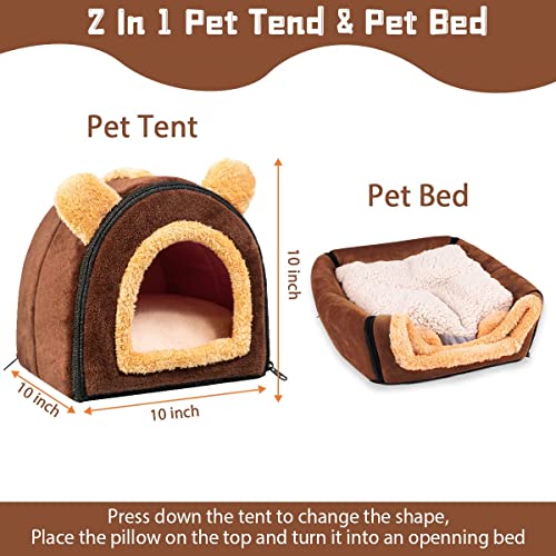 Pantula Warm Guinea Pig Bed House in Winter, Cave Cozy Hamster Rabbit Bed with Removable Pad - Image 3