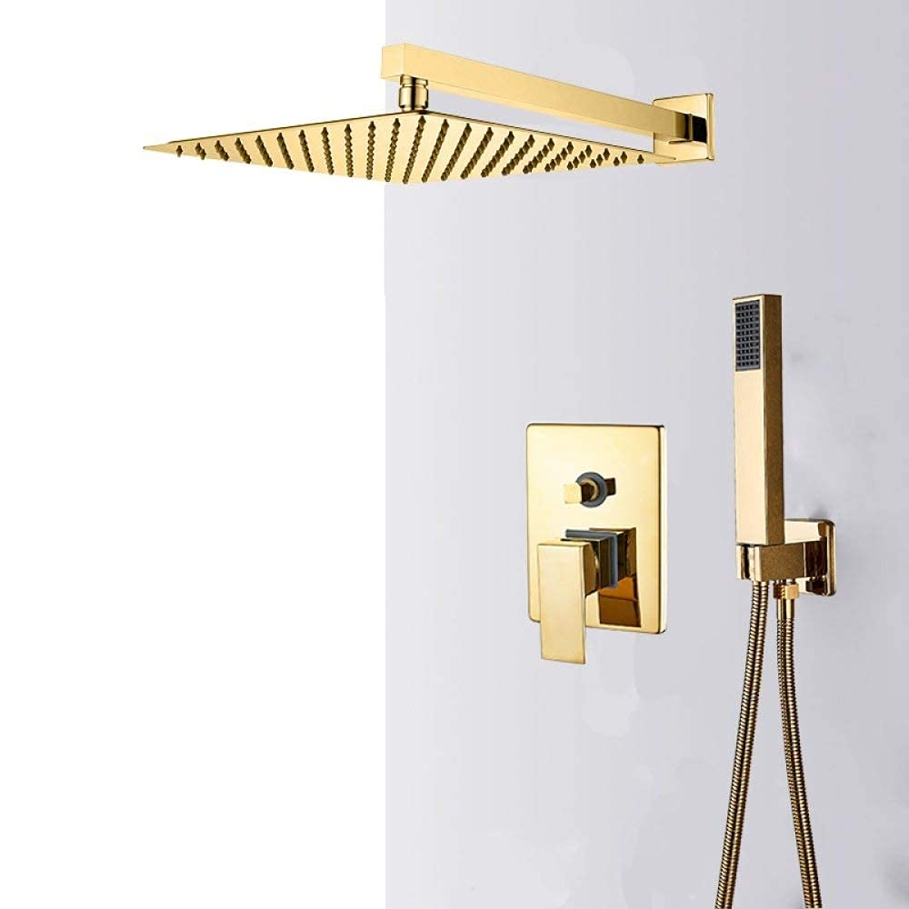 Colonne de douche dorée encastrée au design ultra-fin de luxe