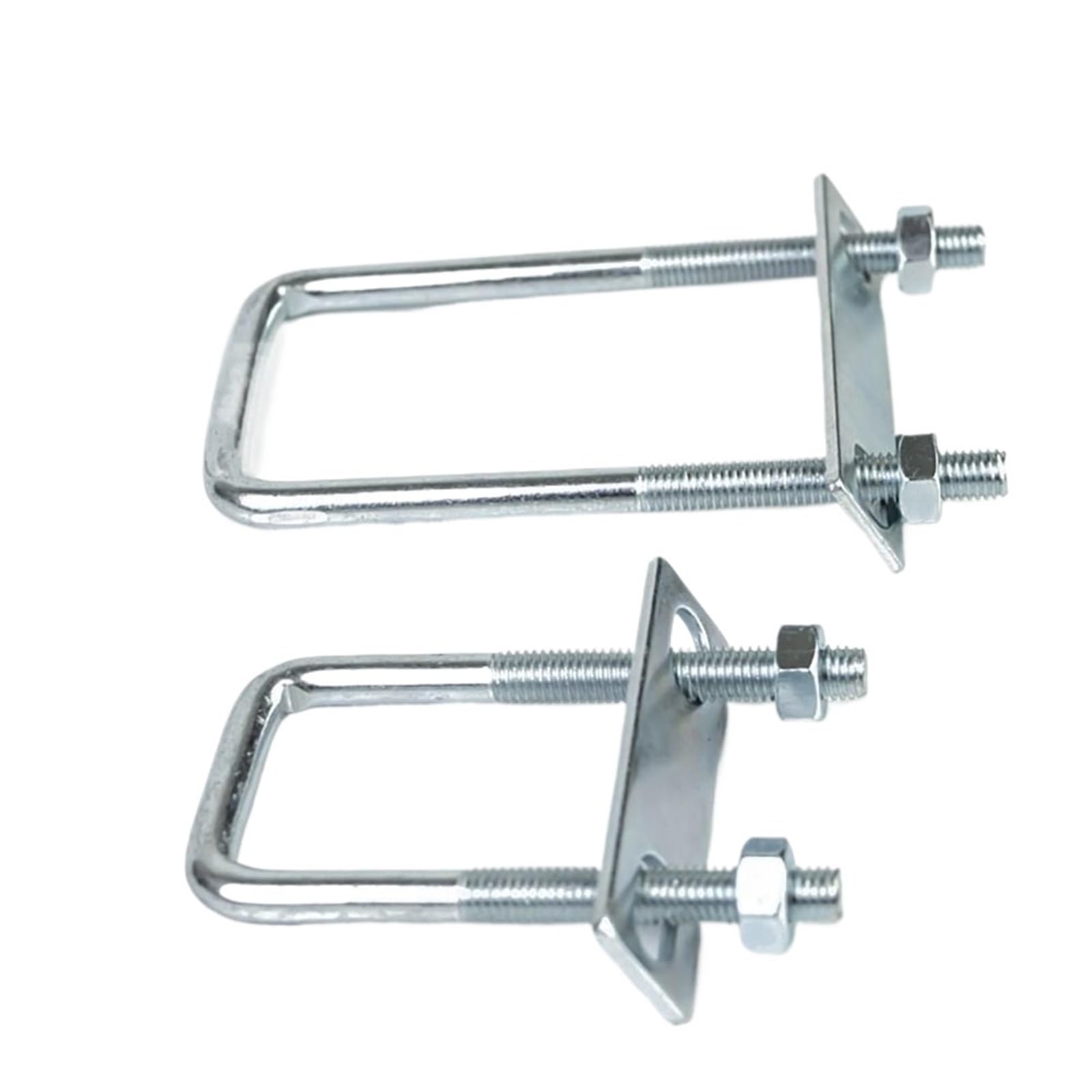 Abrazadera de tubo cuadrada M8 de acero al carbono Q235 galvanizado duradero con tornillos deflectores, abrazadera en U, perno cuadrado, tubo cuadrado, 1 unidad(M8x105x130mm)