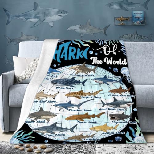 Xvx-Boom Shark Throw Blanket, Whale Shark Blanket, Fish Gift 40"x50" - image 5