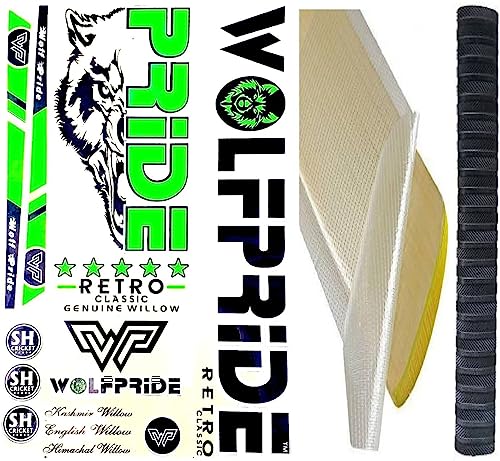 Image of B /GREEN RETRO CRICKET BAT STICKER COMBO KIT (STICKER, ANTI SCUFF SHEET) Bat Sticker (Multicolor)
