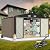 GarveeLife 12x10 Ft Outdoor Storage Shed, Large Steel Multipurpose Yard Shed, Metal Outdoor Tool Shed with Sloped Roof and Door Lock Design for Organizing Tools & Equipment in Yard, Garden, Brown