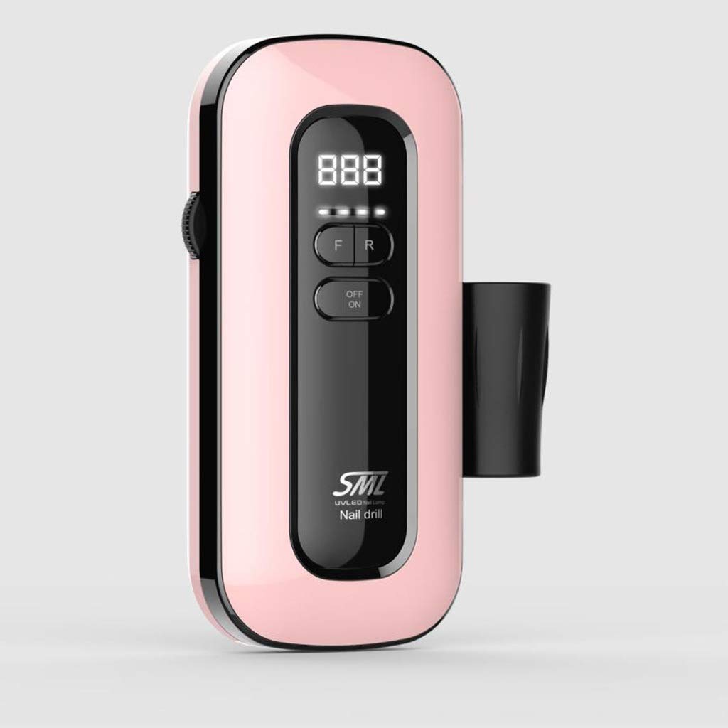 Professional Electric Nail Drill 35,000 RPM E-file Manicure Grinder Tools for Acrylic Nails with Nail Drill Bits Set and Sanding Bands Nail Buffer Manicure Pedicure Pol (Pink)