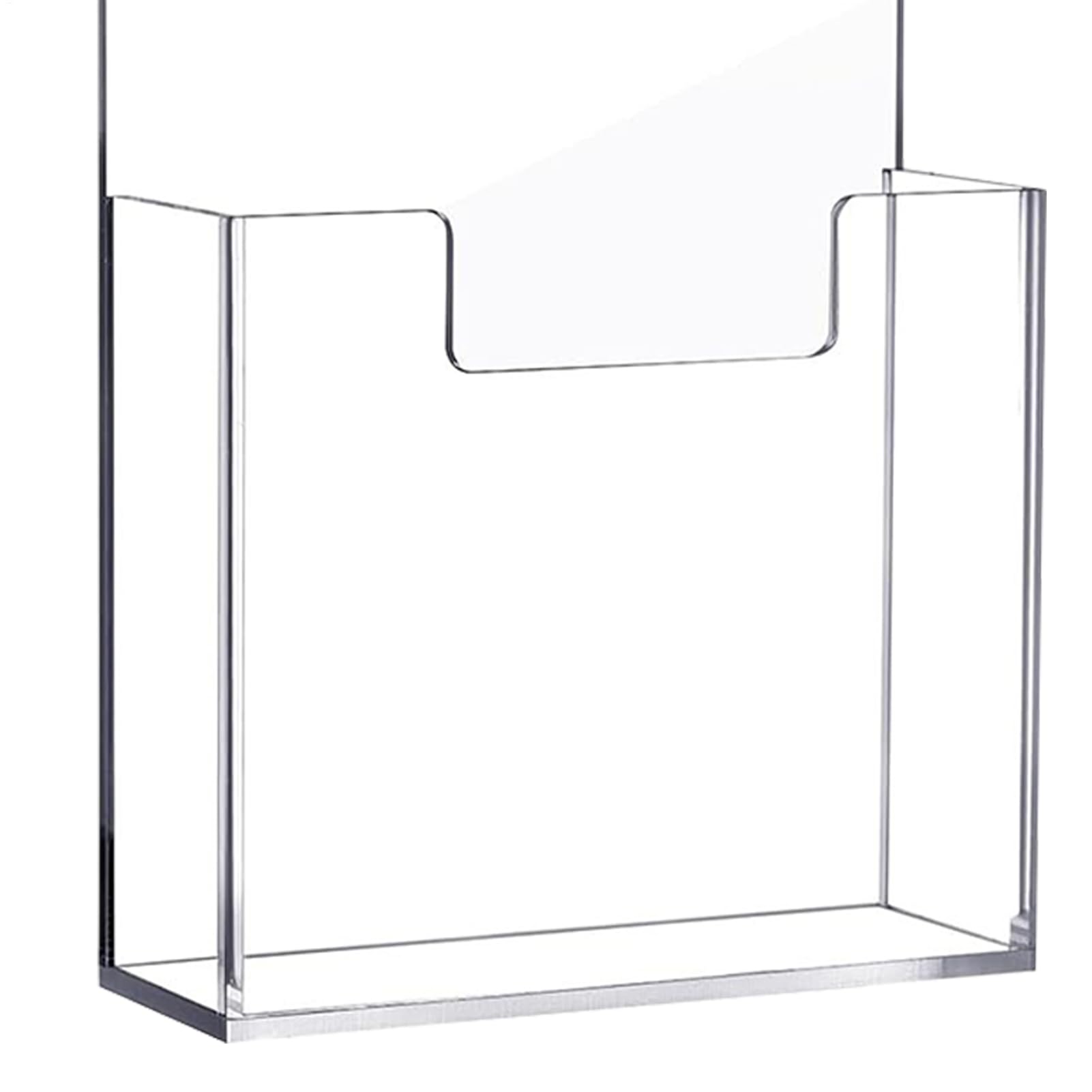 Soporte acrílico para folletos, 2 piezas con ventosa, soporte de pared para literatura, folleto, folleto, documentos, oficina, tienda, comercial, residencial, residencial