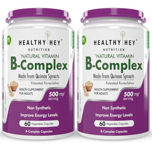 Image of HealthyHey Nutrition Vitamin B-Complex - 60 Vegetable Capsules - Pack of 2