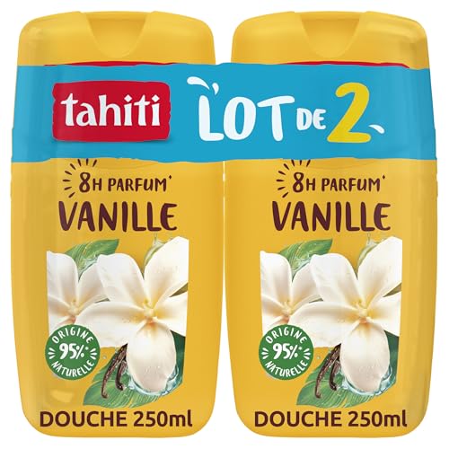 TAHITI - Gel Douche Parfum Vanille - Parfum Gourmand 8h - Extrait de Vanille Bio - Hydratation...