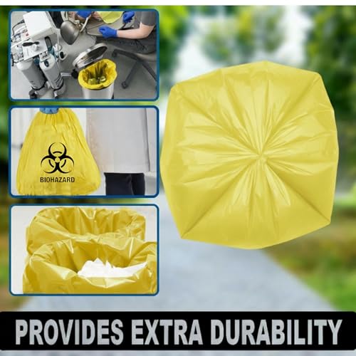 Image of ELLA Extra Large Garbage Bags 35 x 45 Inches Yellow Pack of 10 Durable and Disposable Trash Bags for Wet and Dry Waste Ideal for Daily Use in Homes Restaurants and Offices With Check Duster Cloth Free