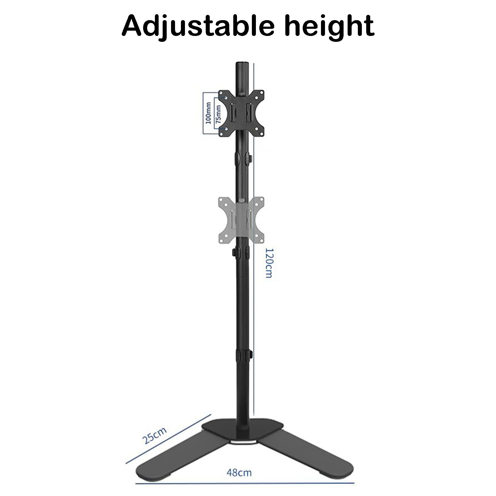 Supporto per monitor singolo, regolabile in altezza e funzione di inclinazione Supporto TV da pavimento universale per schermo da 12 a 32 pollici, per angolo soggiorno camera da letto