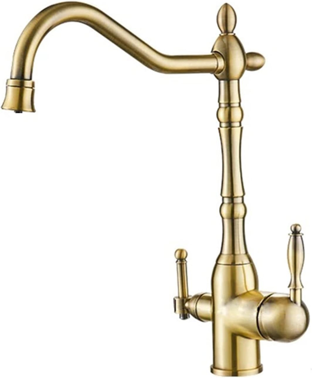 Robinet mitigeur 3-en-1 style antique pour cuisine de prestige et eau pure