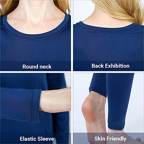 Image of Women's Thermal Underwear Base Layer with Fleece Lined Winter Cold Weather | HEROBIKER Long Johns Moisture-Wicking, 4-Way Stretch. Ultra Soft Lounge Set Top Bottom Warm Idea for Cycling Skiing Outdoor