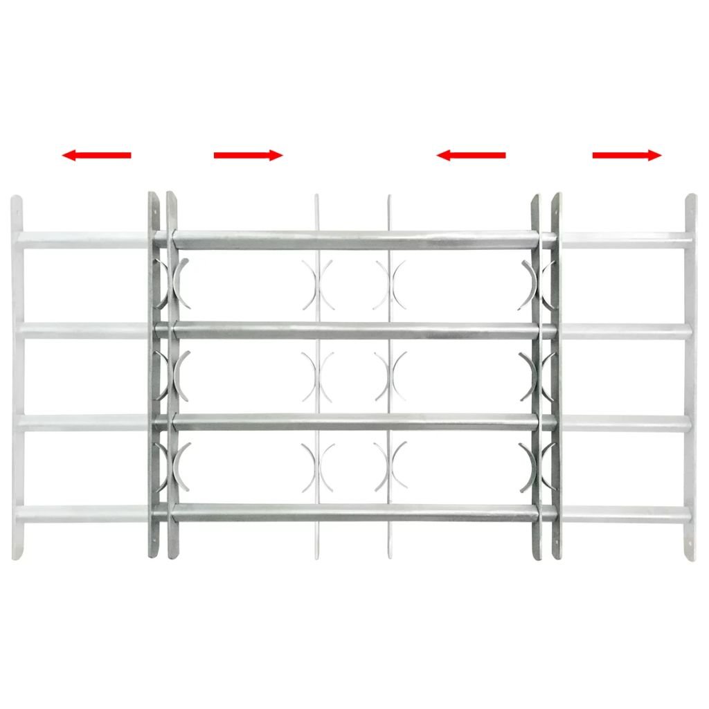 Tidyard Grille de Défense Ajustable à 4 Traverses pour Fenêtre - en Acier Galvanisé - Robuste et Durable - 1000-1500 mm