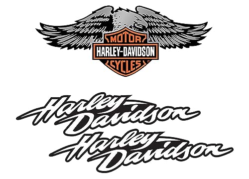 Harley Davidson Retro Reflective Helmet Stickers Eagle Pack (3 Stickers)