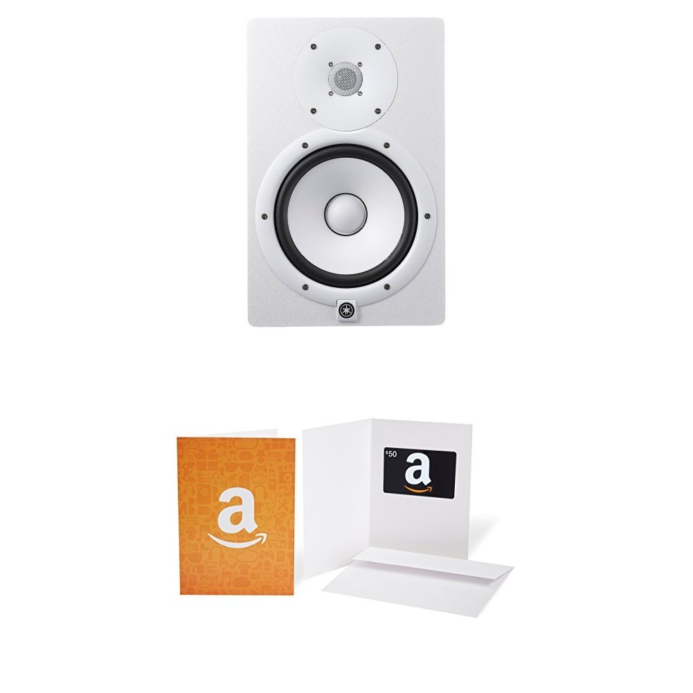 Yamaha HS8 W 8-Inch Powered Studio Monitor Speaker, White with $50 Amazon.com Gift Card