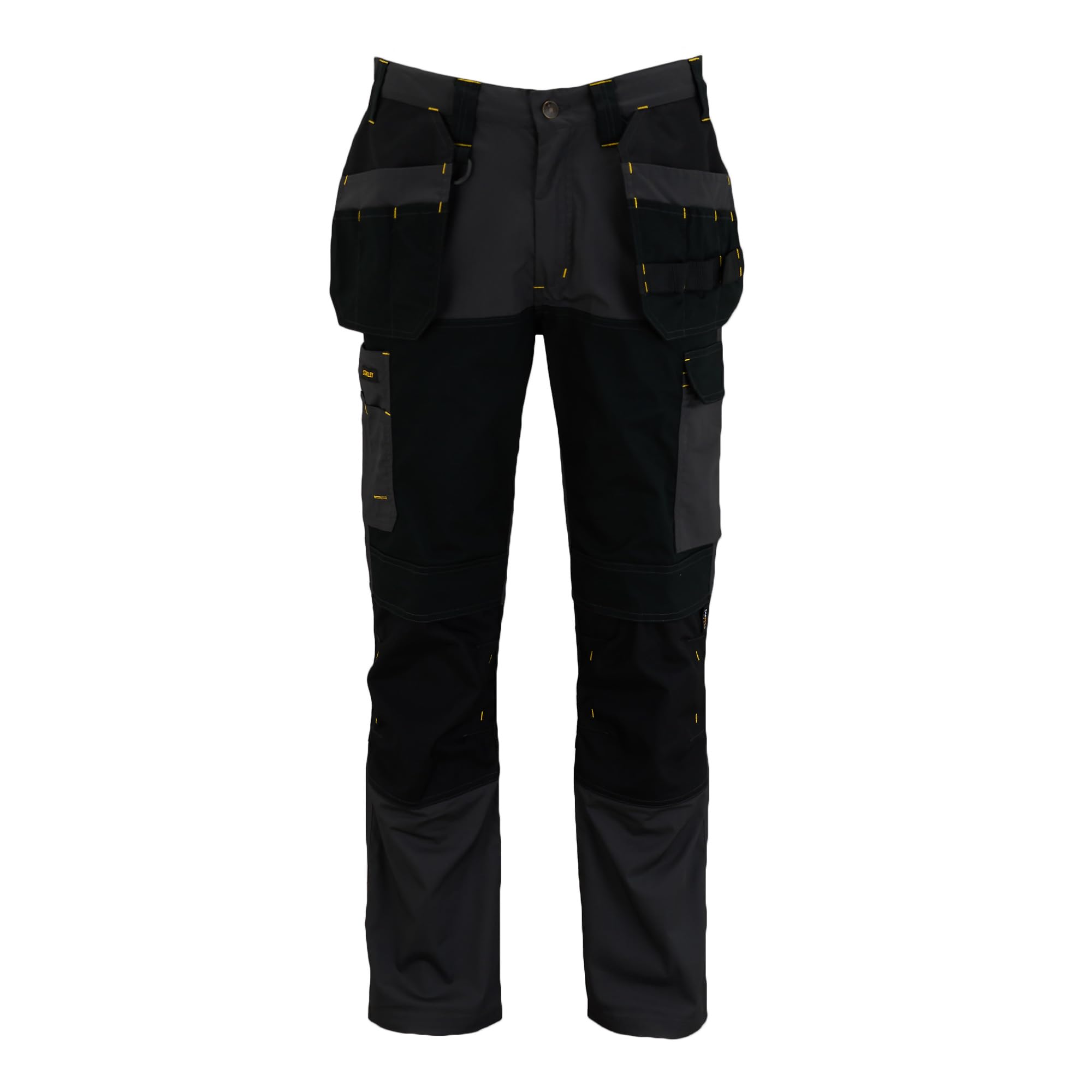 STANLEY Dixon Men's Holster Pocket, Regular Fit, Cordura Reinforced, Stretch Work Trousers, Grey/Black, W32/L31