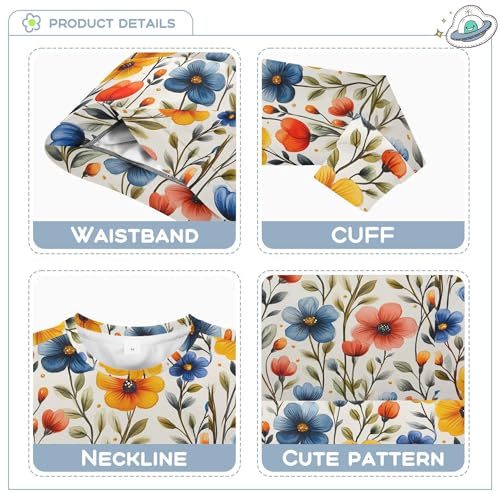 JUNZAN Funny Flowers Rustic Big Girls Hoodie Sweatshirt Crewneck Boys Sweat Shirt Sports 4T3