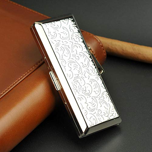 Étui de Cigarette 84mm / 92mm Cigarette Femme métal de Laiton boîte de Cigarettes étui à Cigarettes Longues Mince 115 * 46 * 20 mm-2 Cas Cigarette (Color...