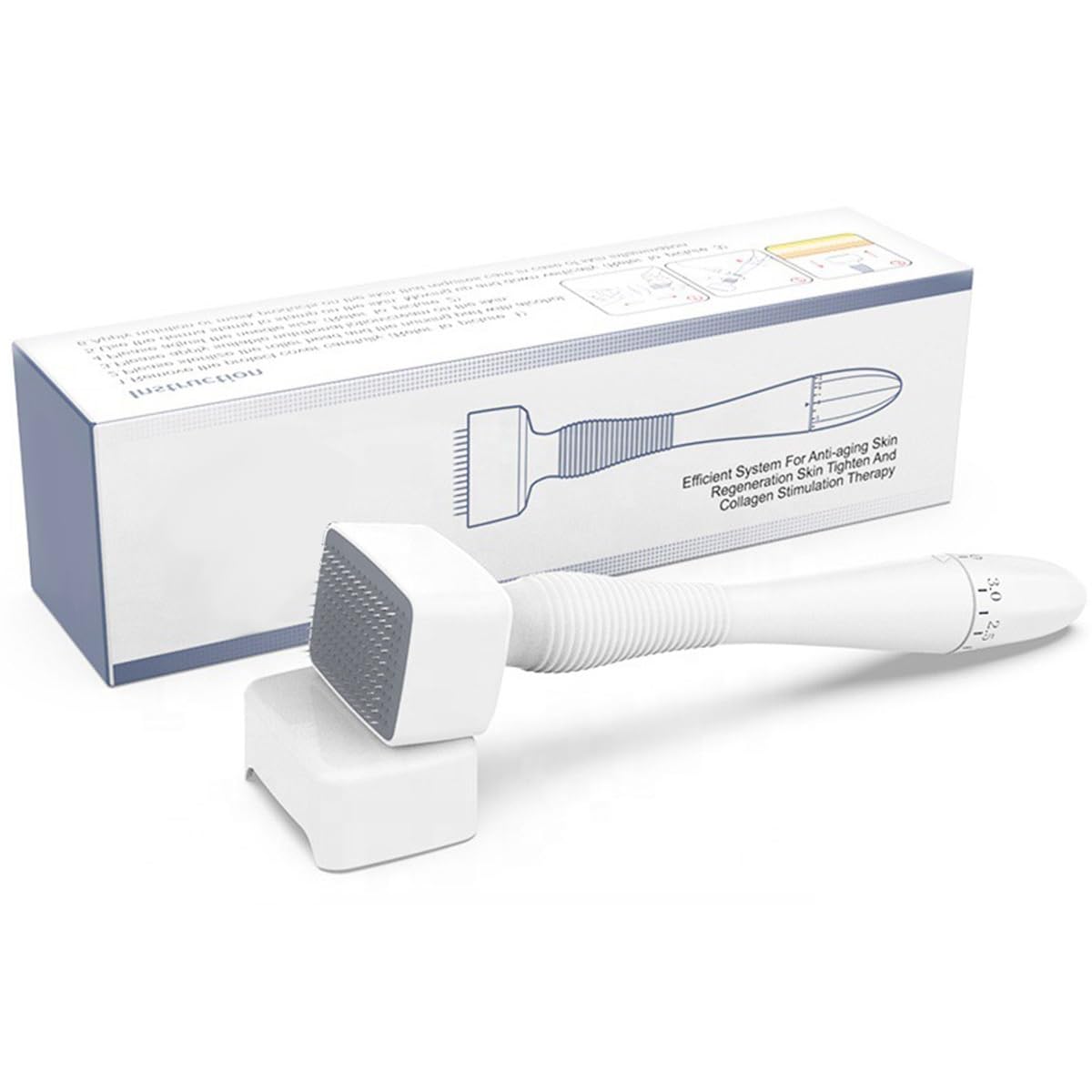 ECVV Premium Microneedles Stamp, Adjustable Titanium Microneedling Pen: 140-Needle Skin, Hair & Beard Care Tool for Optimal Home Use by Men & Women