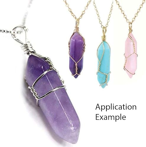 Miniatura 3 de Adabele Colgante de piedra semipreciosa natural de 1.260 in en forma de bala de doble punta para mujeres y hombres, aretes, pulsera, llavero,