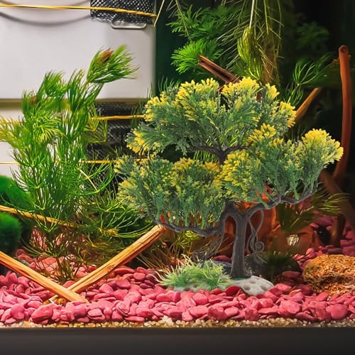 Image of NOLITOY Plastic Fake Aquarium Tree Lifelike Fish Tank Decor Realistic Simulation Plant