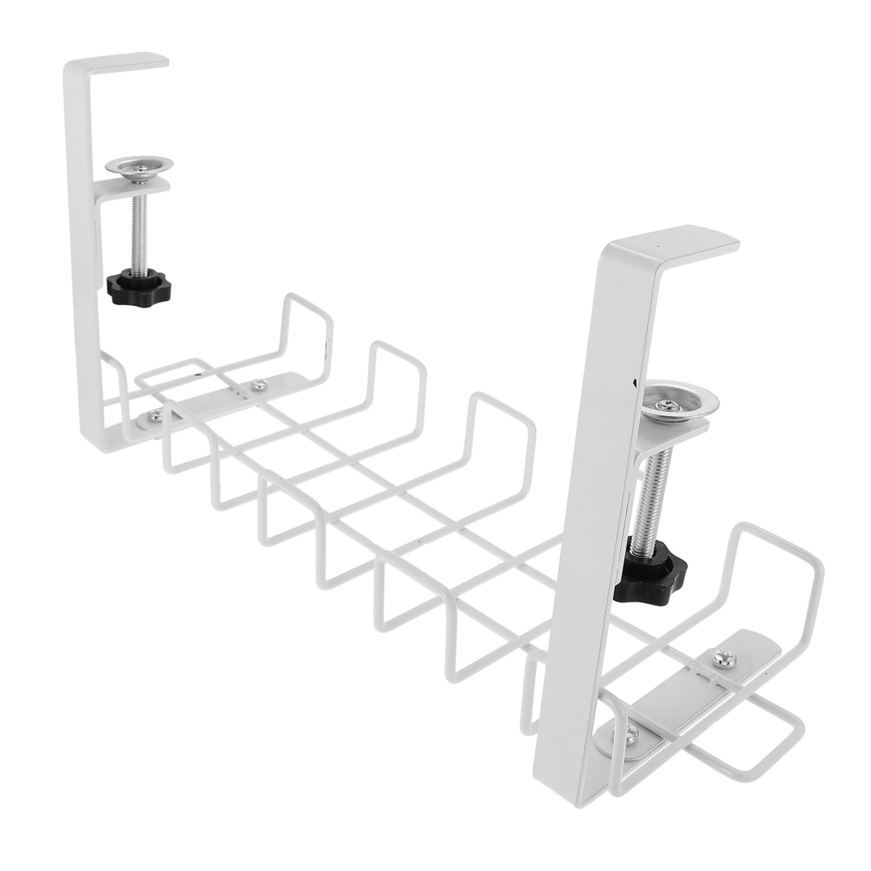 Angoily Gestion des Câbles Rack de Rangement sous Bureau en Acier Carbone Fixations et Support pour Multiprises Organisateur de Câbles