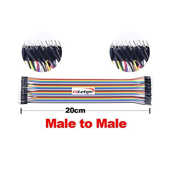 HiLetgo 200pcs/5x40pcs Breadboard Jumper Wires Dupont Wire Male to Male, Male to Female, Female to Female, 2.54mm to 2.54mm, 2.54mm to 2.0mm, 2.0mm to 2.0mm 20CM Cables Assortment Kit for Arduino DIY – Image 5