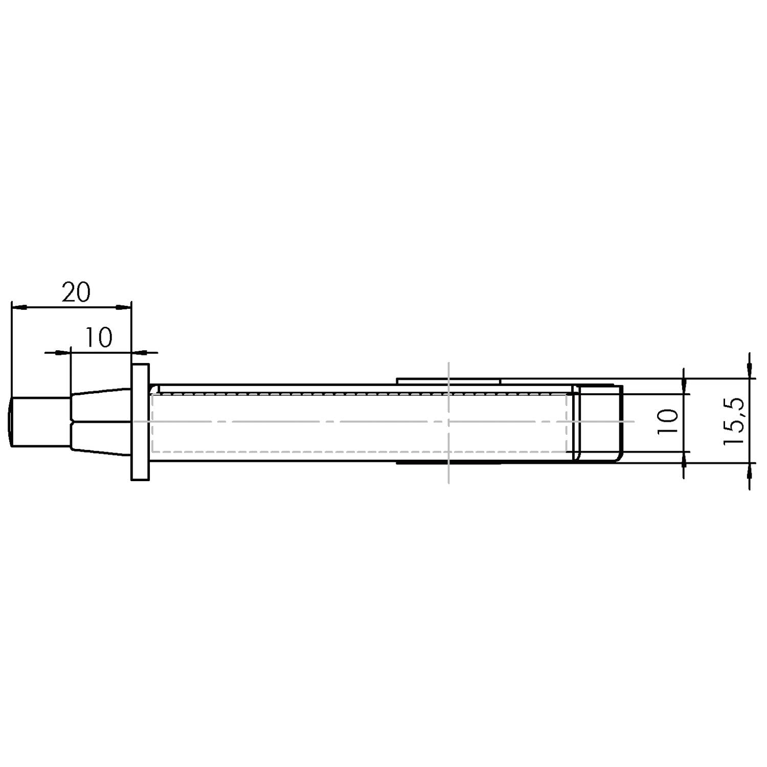 Magnetfallenschloss WC 78mm Türbeschlag, Einsteckschloss magnetisch DM 55 Stulp rund, Edelstahl