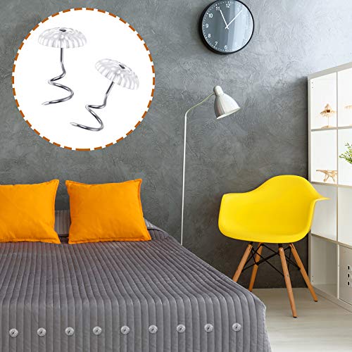 jetec 40 pieces plastic bed skirt pins holding head double white furniture chair leg glide nails clear heads twist pins for slipcovers and bed skirts