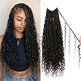 Goddess Boho Box Braids Crochet Hair-8 Packs 18 Inch Crochet Box Braids for Black Women Pre Looped (1B#, 18 Inch (Pack of 8))