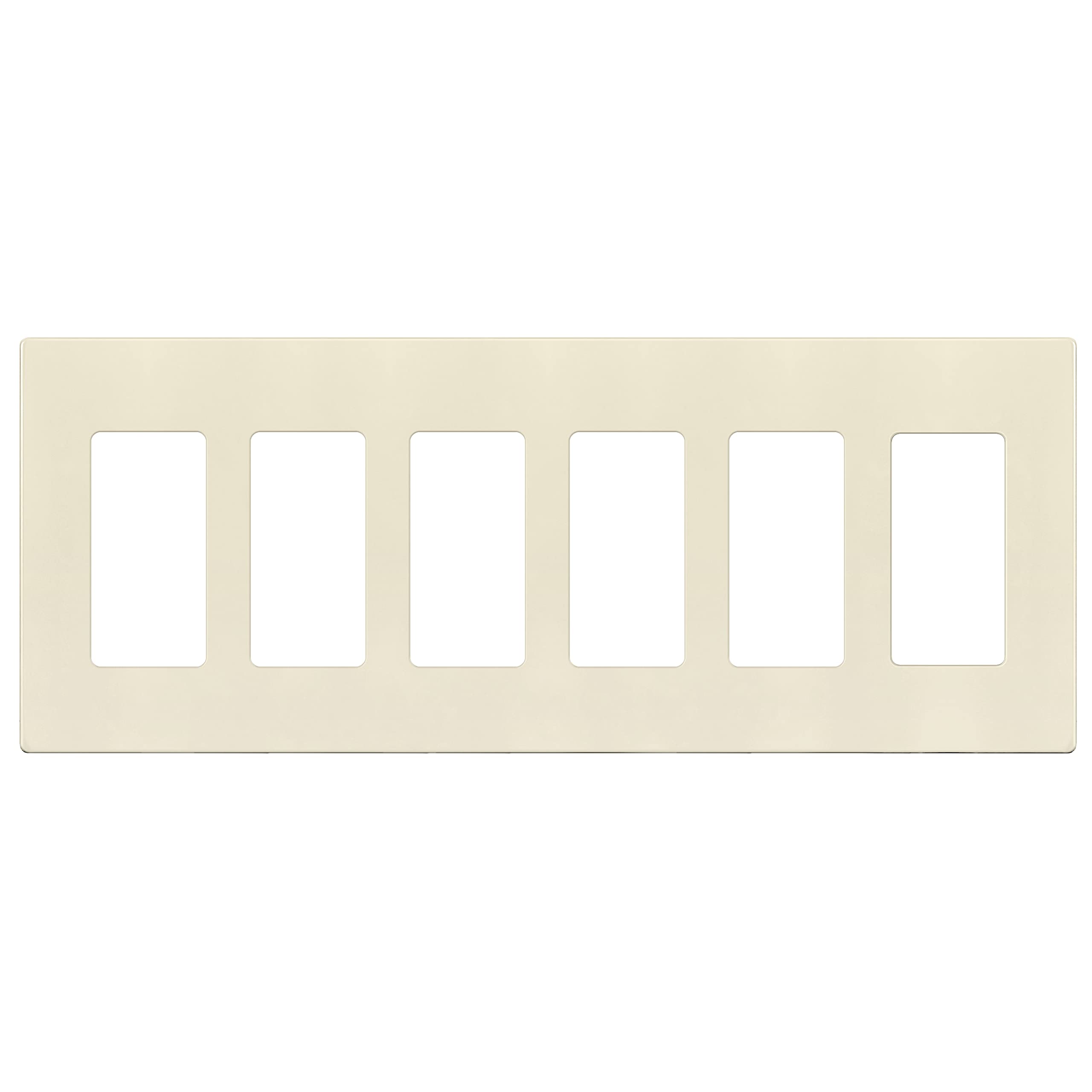 ENERLITES Screwless Decorator Wall Plate Child Safe Outlet Covers, Size 6-Gang 4.68" H x 12.00” L, Unbreakable Polycarbonate Thermoplastic, SI8836-LA,