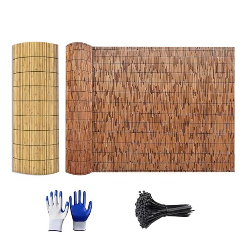 Canisse Bambou Brise Vue Clôture en Roseau Naturel Natte De Roseau Protection Contre Le Vent Et Le Soleil Canisse Roseau pour Balcon Clôture Palissade Jardin Exterieur