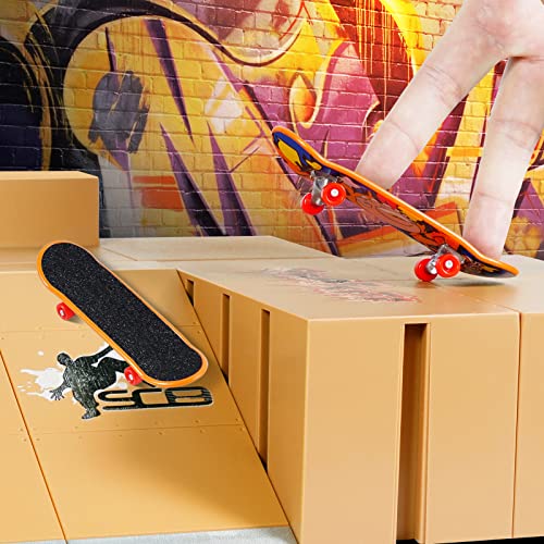Hailey&Elijah FSRS-1 Fingerboard Skate Park Kit,Skateboard Finger Toys With 3 Finger Skateboards & 8 Skatepark Deck Ramp thumb #1