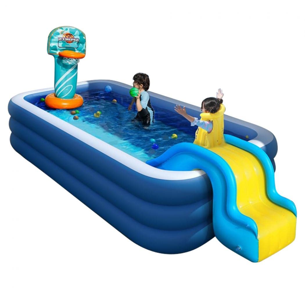 Amazon | Shilanmei ビニールプール プール 大型 自動膨脹 滑り台付き