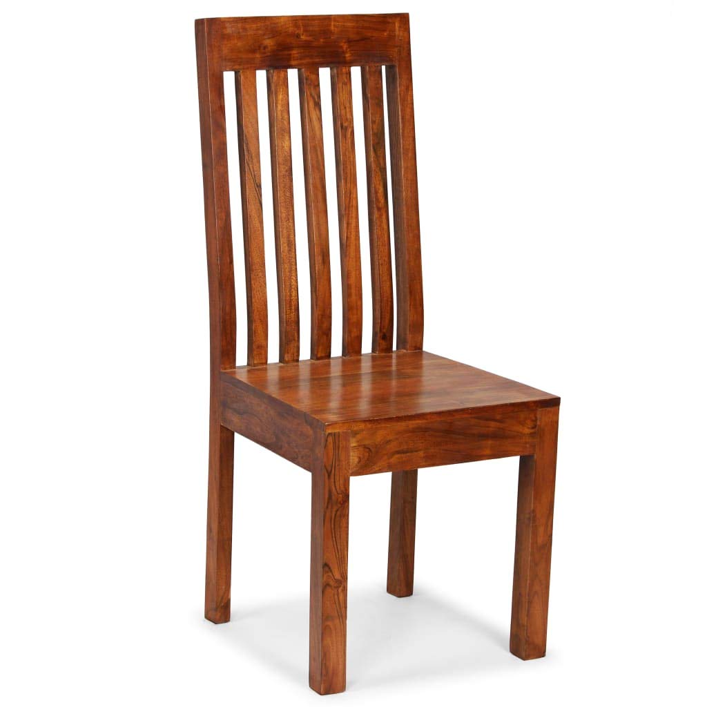 Générique Set di 2 sedie in legno massiccio acacia miele | Design moderno, fatto a mano, facile da pulire, capacità 110 kg per sedile
