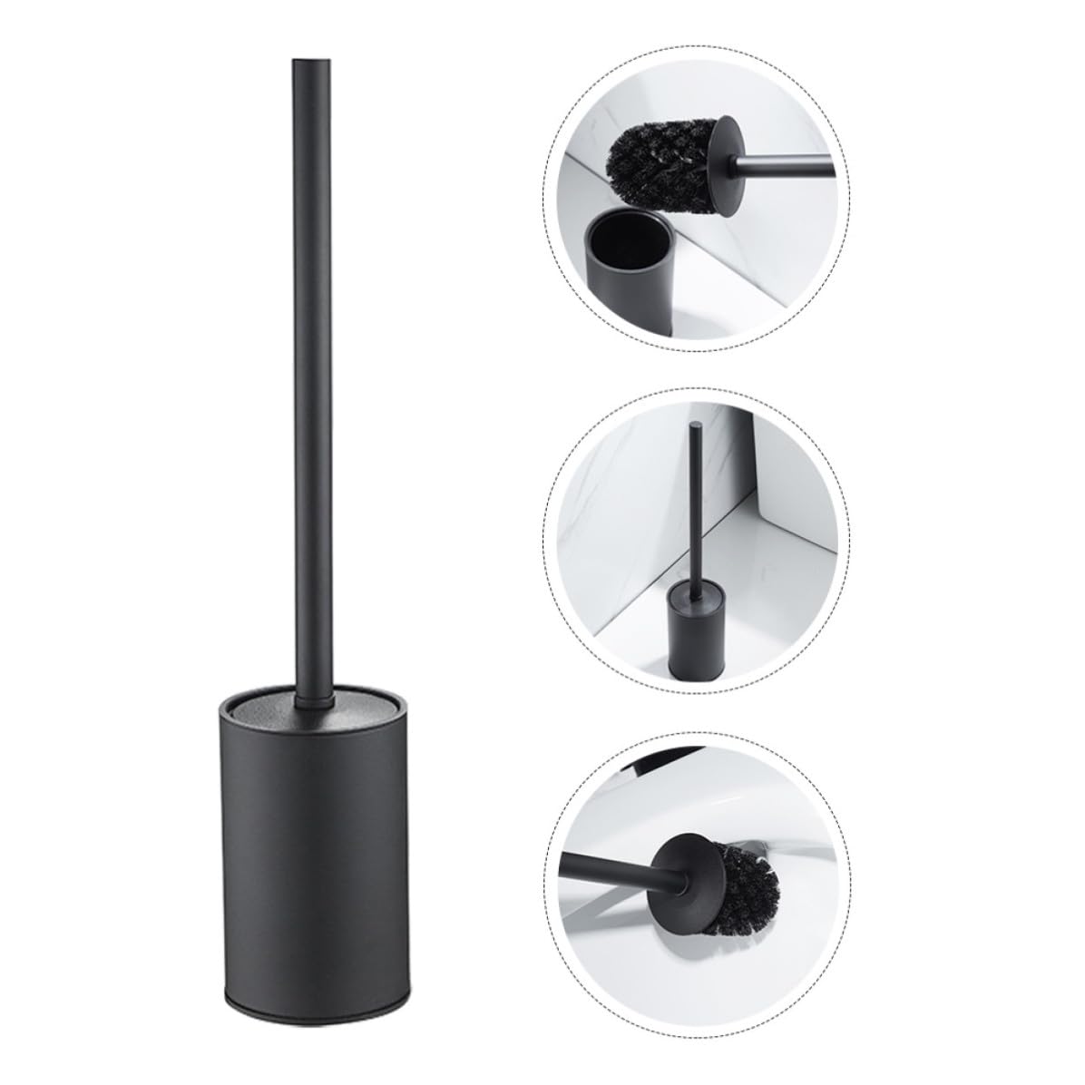 Cepillo de Baño Soporte, Acero Inoxidable Negro, Limpieza Profunda