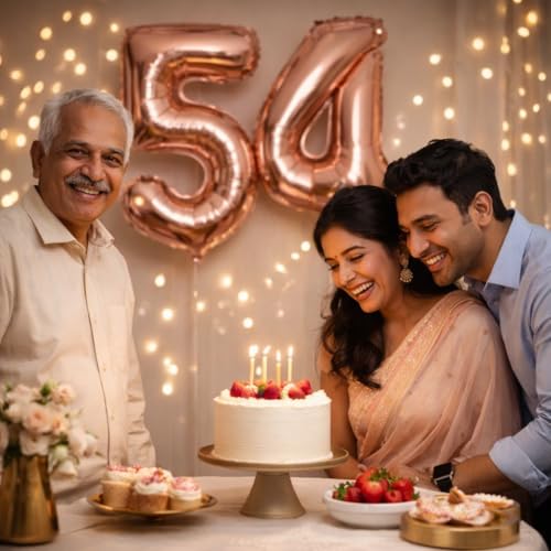 Image of Wanna Party Numerical 4 Rose Gold Balloon for Birthday and Anniversary Party, Number Rose Gold Number Balloon Large Foil Balloon (40inch) (Rose Gold)
